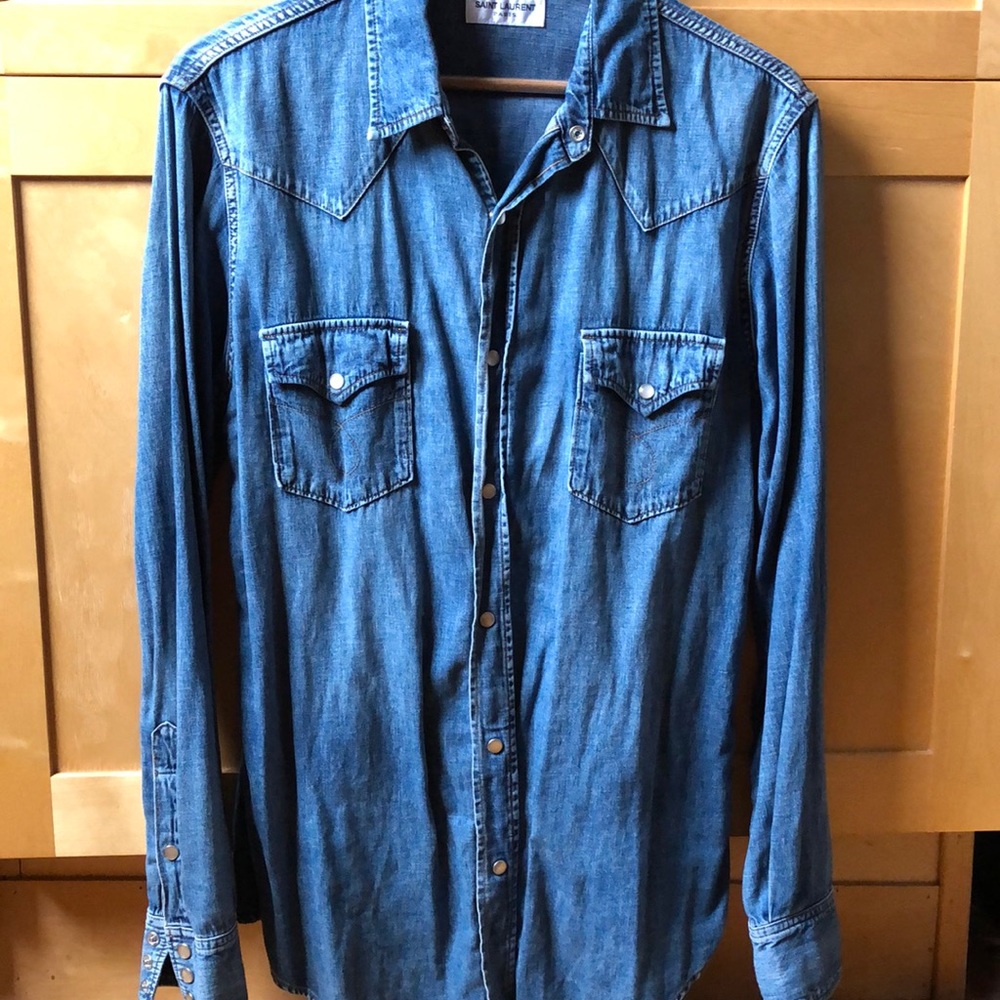 Saint Laurent Men’s Denim Long Sleeve; size: XL